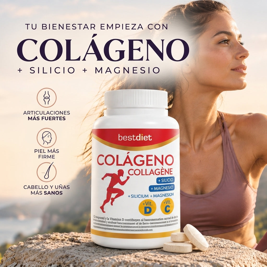 Colágeno + Silicio Orgánico + Magnesio | 120 Comprimidos | Best Diet