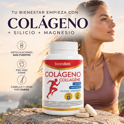 Colágeno + Silicio Orgánico + Magnesio | 120 Comprimidos | Best Diet